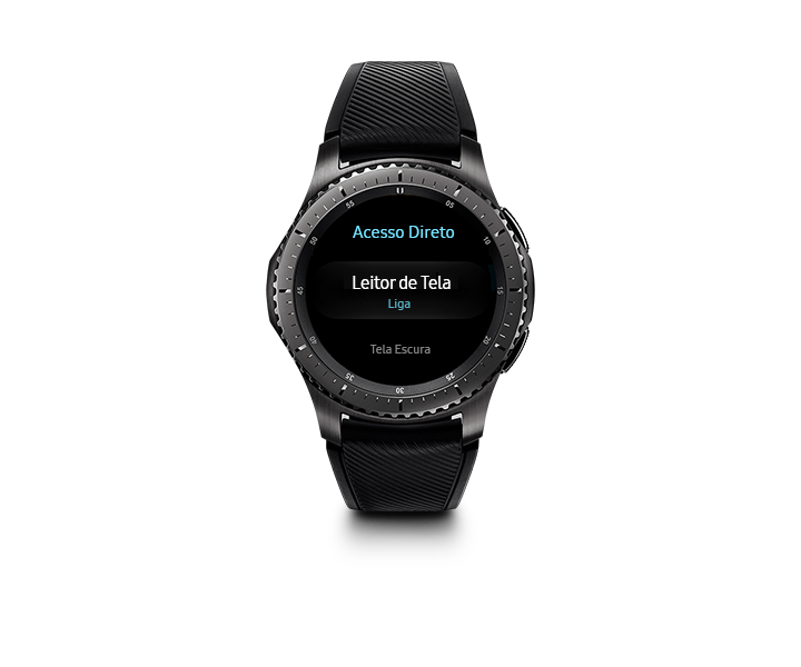Acesso direto na visão frontal do Gear S3 frontier