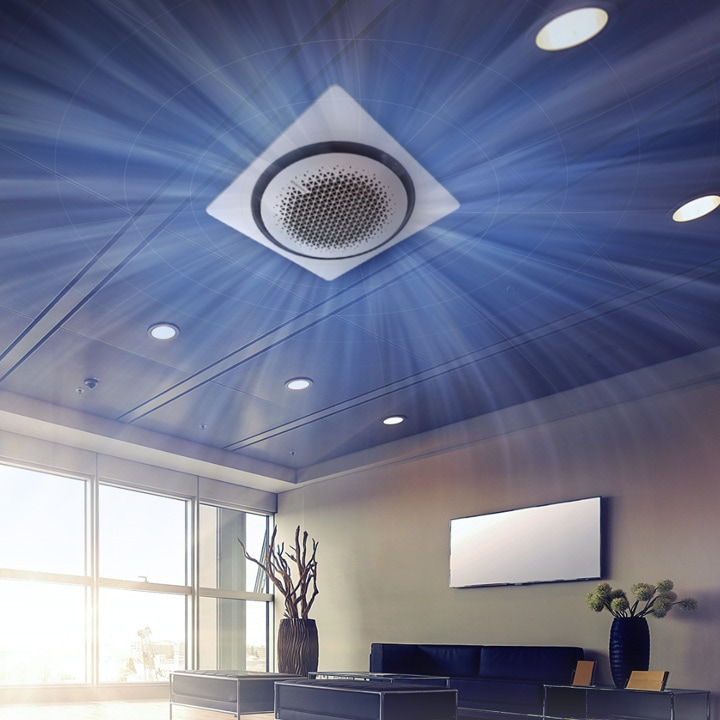 Ar-condicionado Samsung instalado em ambiente profissional