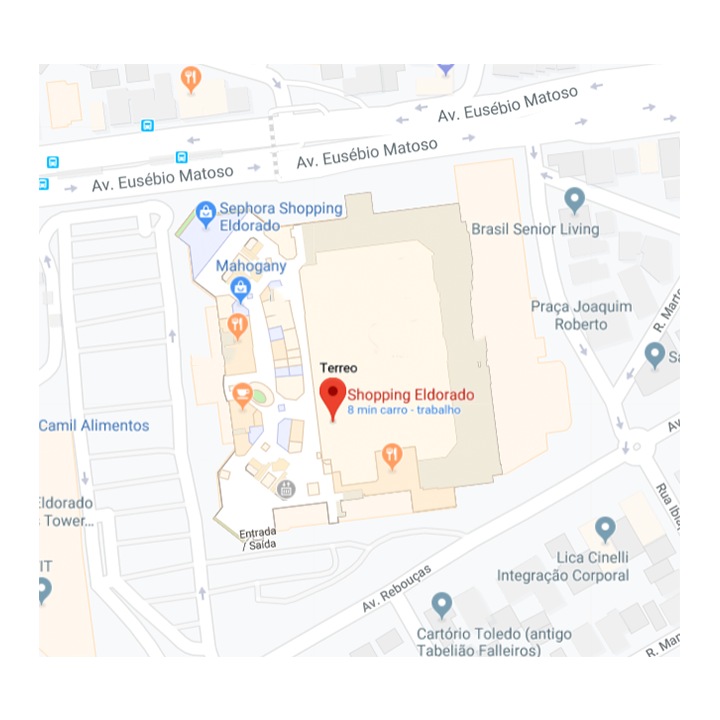 Mapa do Galaxy Studio no Shopping Eldorado - Av. Rebouças, 3970, Pinheiros, São Paulo