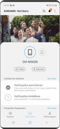 Verifique a mensagem relacionada ao uso da bateria no aplicativo