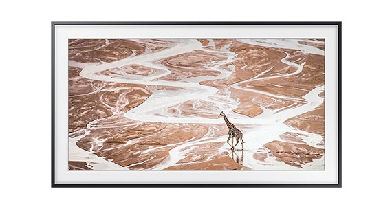 A The Frame mostra a obra de arte “Imfolozi Giraffe” (Girafa Imfolozi) de Scott Ramsay.
