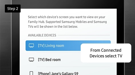 Step 2. From Connected Devices select TV