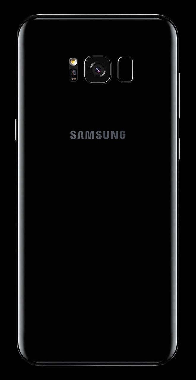 Back view of Galaxy S8+ in Midnight Black