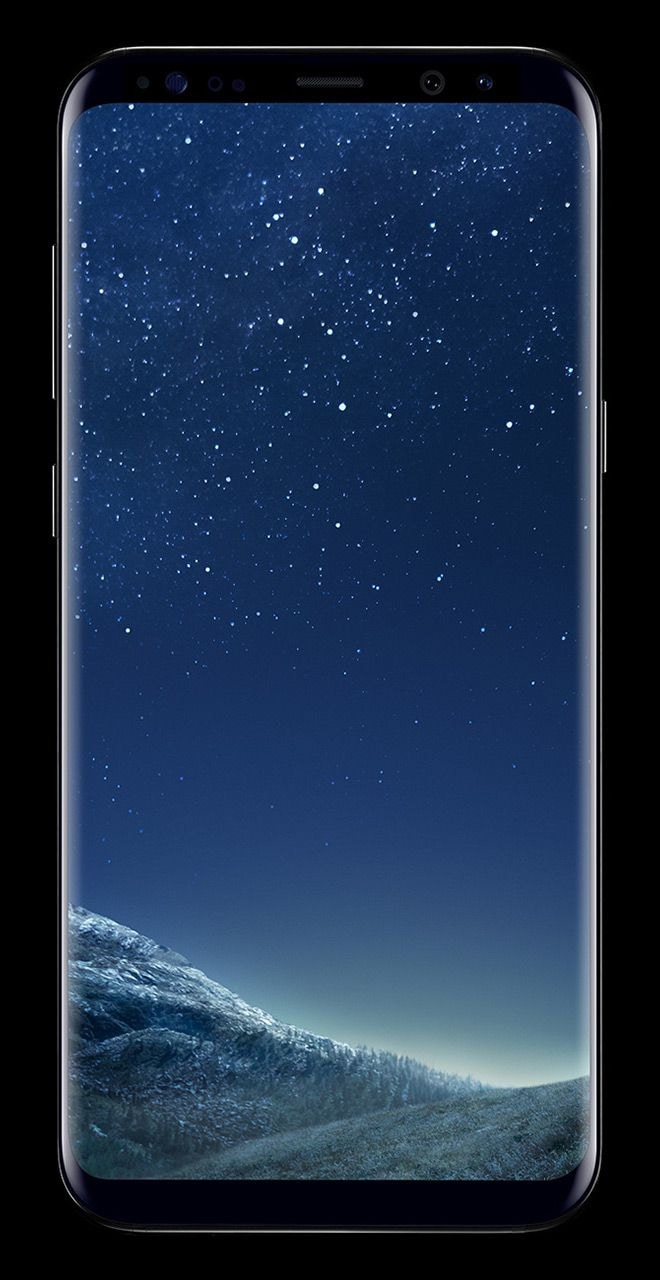Front view of Galaxy S8+ in Midnight Black