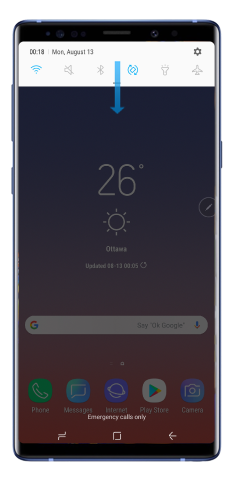 Drop down notification panel