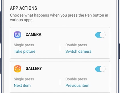 Change App Actions for the S Pen
