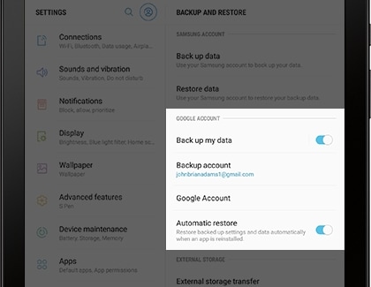 Backup and Restore Using Google Account
