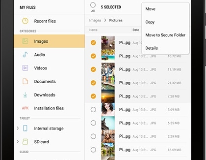 Move Content to Secure Folder