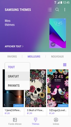 Galaxy J3 Prime : Télécharger et installer un thème (SM-J327W)