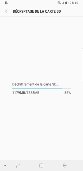 Galaxy S9 : Chiffrer la carte microSD (SM-G960W)