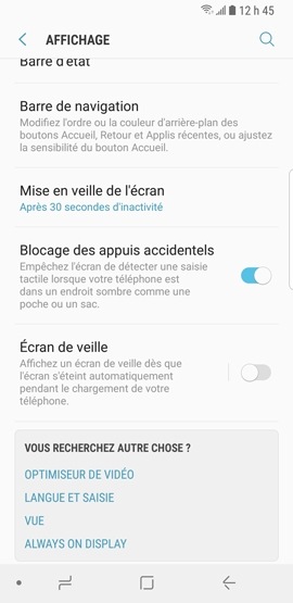 Galaxy S9 : Blocage des appuis accidentels (SM-G960W)