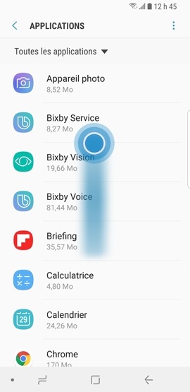 Galaxy S9 : Vider le cache ou effacer les données d'une application (SM-G960W)