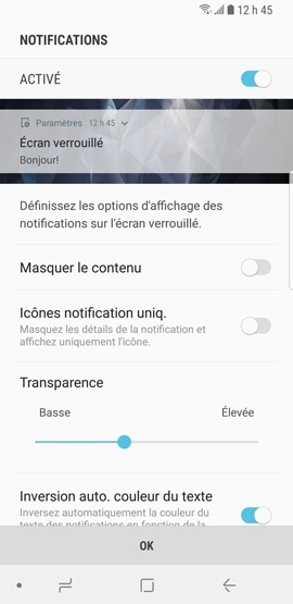 Galaxy S9 : Type de verrouillage « NIP » (SM-G960W)