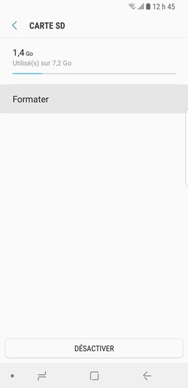 Galaxy S9 : Formater la carte mémoire microSD (SM-G960W)