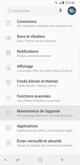 Galaxy S9 : Formater la carte mémoire microSD (SM-G960W)