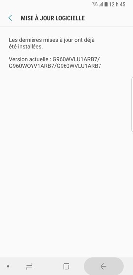 Galaxy S9 : Télécharger manuellement une mise à jour (SM-G960W)