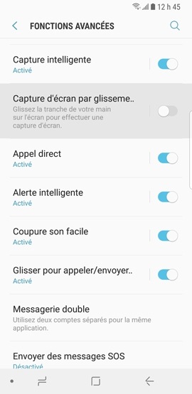 Galaxy S9+ : Réaliser une capture d’écran (SM-G965W)