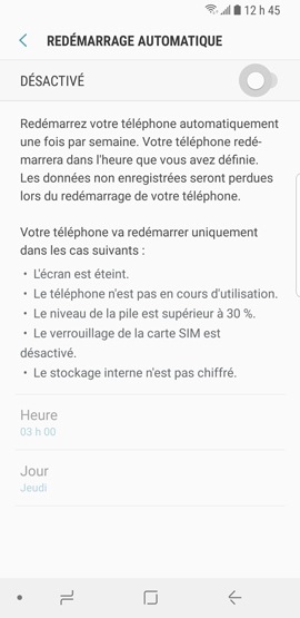 Galaxy S9+ : Redémarrage automatique (SM-G965W)