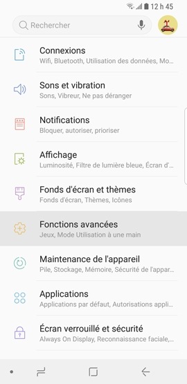 Galaxy S9+ : Fonction « appel direct » (SM-G965W)