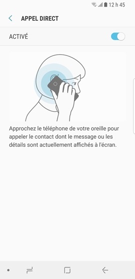 Galaxy S9+ : Fonction « appel direct » (SM-G965W)