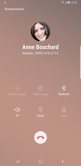 Galaxy S9+ : Fonction « appel direct » (SM-G965W)