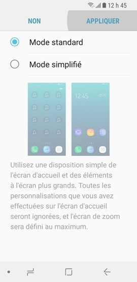 Galaxy S9+ : Mode simplifié (SM-G965W)