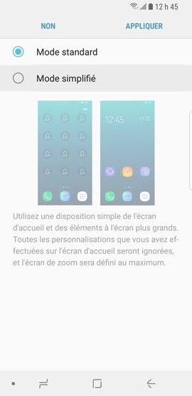 Galaxy S9+ : Mode simplifié (SM-G965W)
