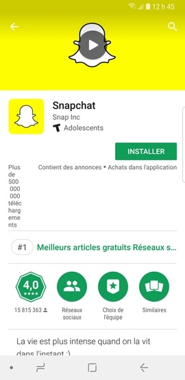 Galaxy S9+ : Google Play Store (SM-G965W)