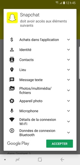 Galaxy S9+ : Google Play Store (SM-G965W)