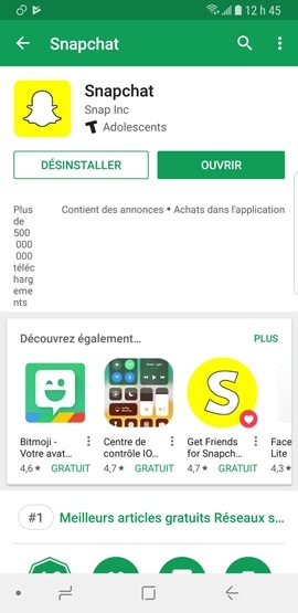 Galaxy S9+ : Google Play Store (SM-G965W)