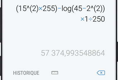 Galaxy S9 - Utiliser la calculatrice et ses fonctions scientifiques (SM-G960W)