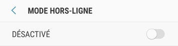 Activer le mode hors-ligne à partir du menu des paramètres 3
