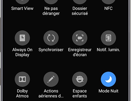 Activer le mode nuit (méthode rapide)