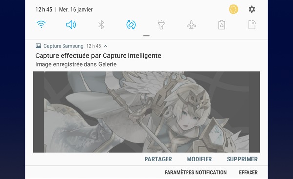 Accéder à une capture d'écran via le panneau de notifications 3