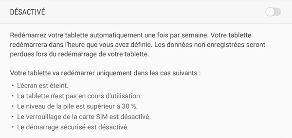 Activer la fonction redémarrage automatique 4