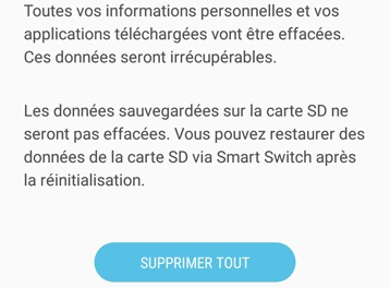 Réinitialiser les paramètres par défaut 5