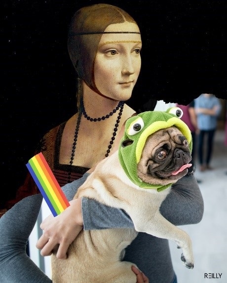 Lady with a Pug Frog Lady with a Pug Frog