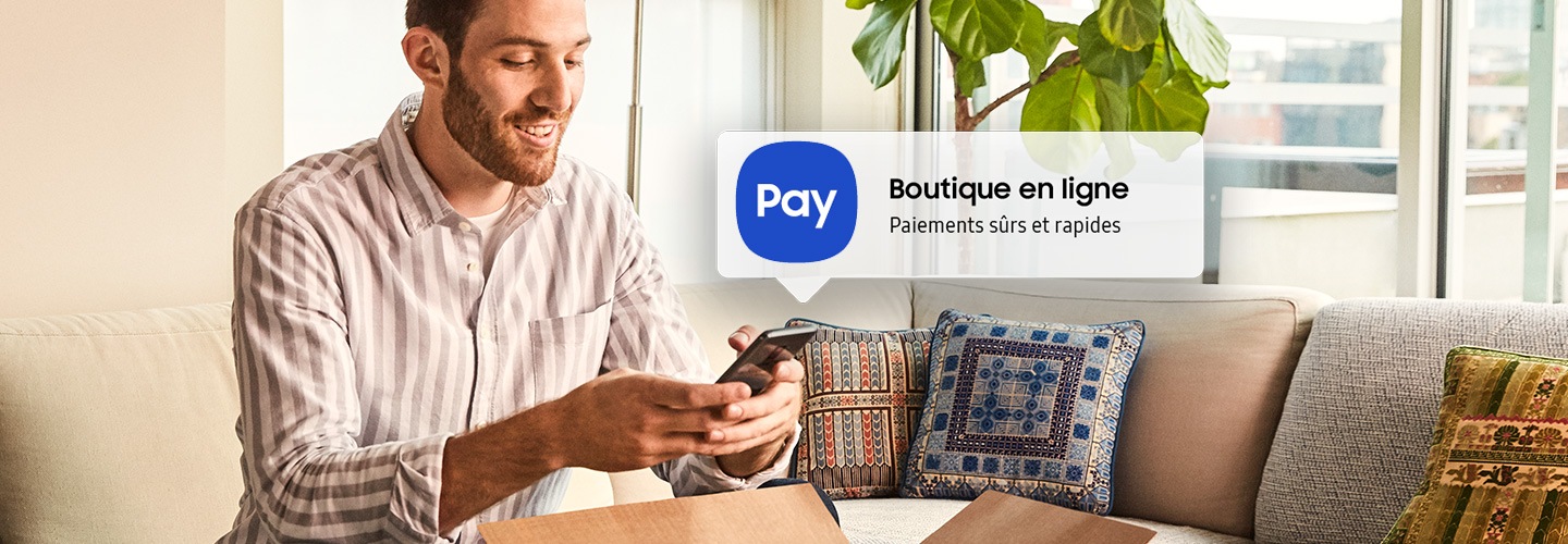 Illustration d'une transaction de paiement en ligne avec Samsung Pay
