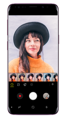 Selfie mit Galaxy S9/S9+ aufnehmen, Effekt auswaehlen