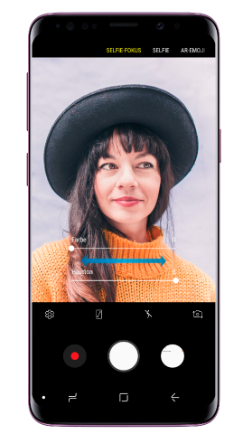 Selfie mit Galaxy S9/S9+ aufnehmen, Farbe und Hautton anpassen