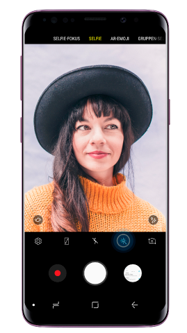 Selfie mit Galaxy S9/S9+ aufnehmen, Effekte Schaltflaeche