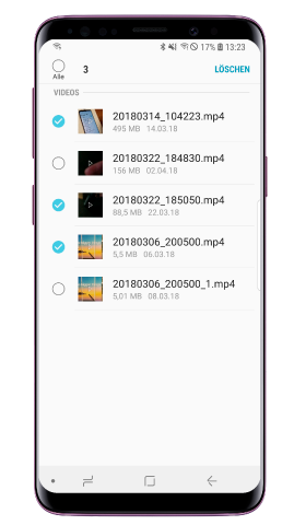 Samsung Galaxy S9/S9 plus, Videos auswaehlen