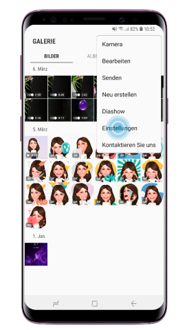 Synchronisierung mit Samsung Cloud auf dem Galaxy S9 plus, Einstellungen