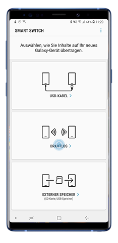Wählen Sie die Option Drahtlos aus