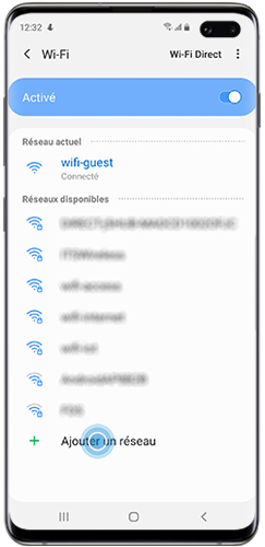 Appuyez sur ajouter un réseau