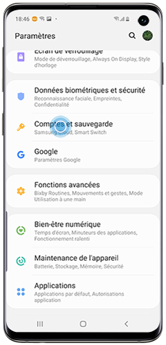 Accédez à Smart Switch depuis Paramètres