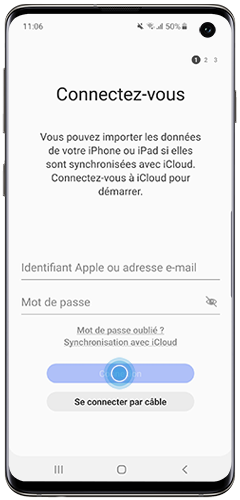 Connectez à l’iCloud