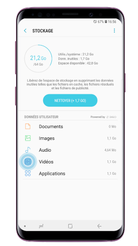 Ouvrir l'application pour supprimer des données