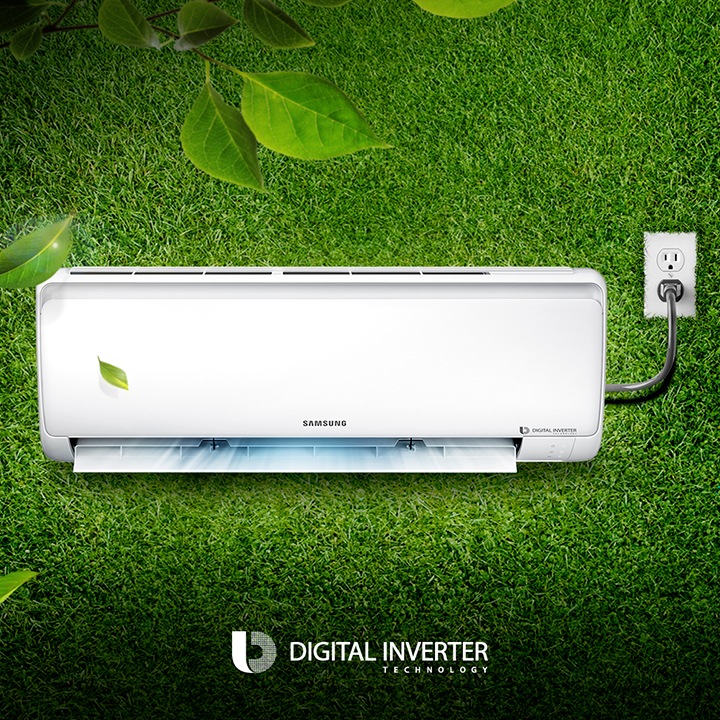 Los aires Samsung con tecnología Digital Inverter de 8 polos mantienen la temperatura sin prender y apagar continuamente, con menor ruido y vibraciones. ¿Qué significa Digital Inverter?
