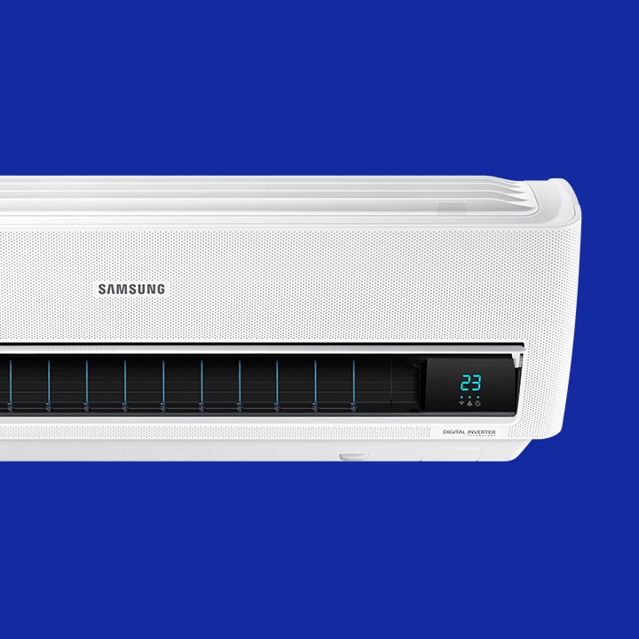 Aire acondicionado con Digital inverter en fondo azul Documento Aires Acondicionados